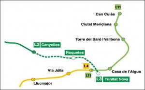 planell de les dues noves estacions i enllaç amb la L3